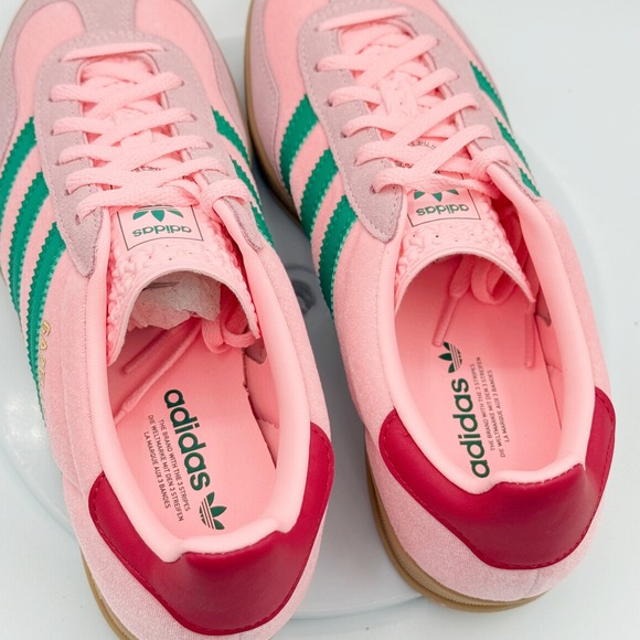 Adidas Gazelle Indoor W Shoes Size 6 Womens Pink Velvet/Green/Gum JI2713 - Picture 4 of 9